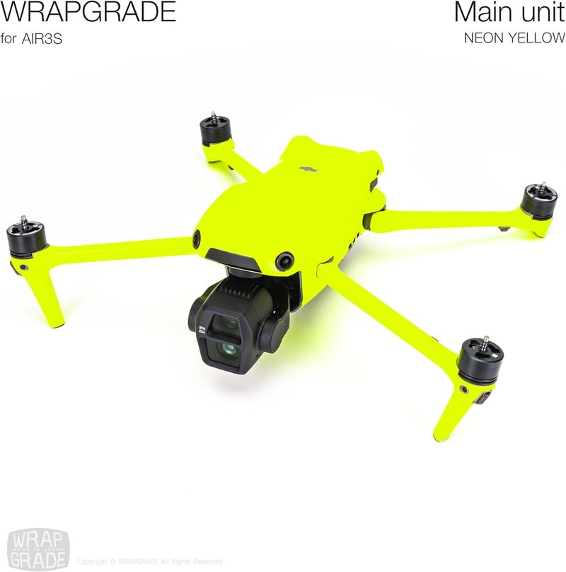 WRAPGRADE Store Skin Decal Sticker Compatible with DJI Air 3S (Neon Yellow) - Image 2